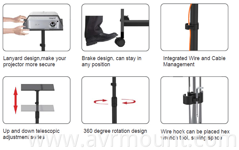 AVRPT01 projector labtop cart workstation function